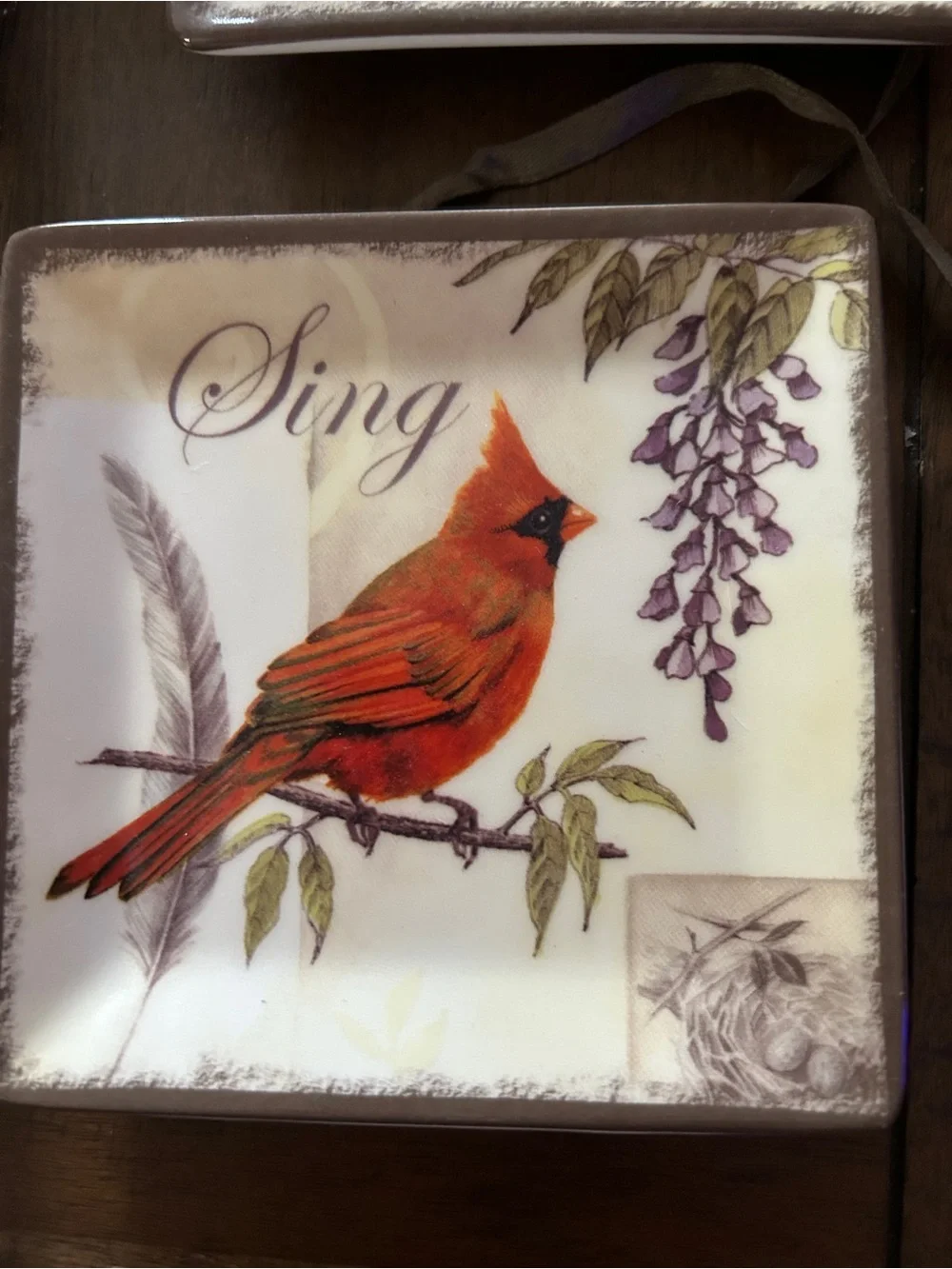 Source Unknown Birds Wall Art Panel - Blue, Yellow, Red, Brown